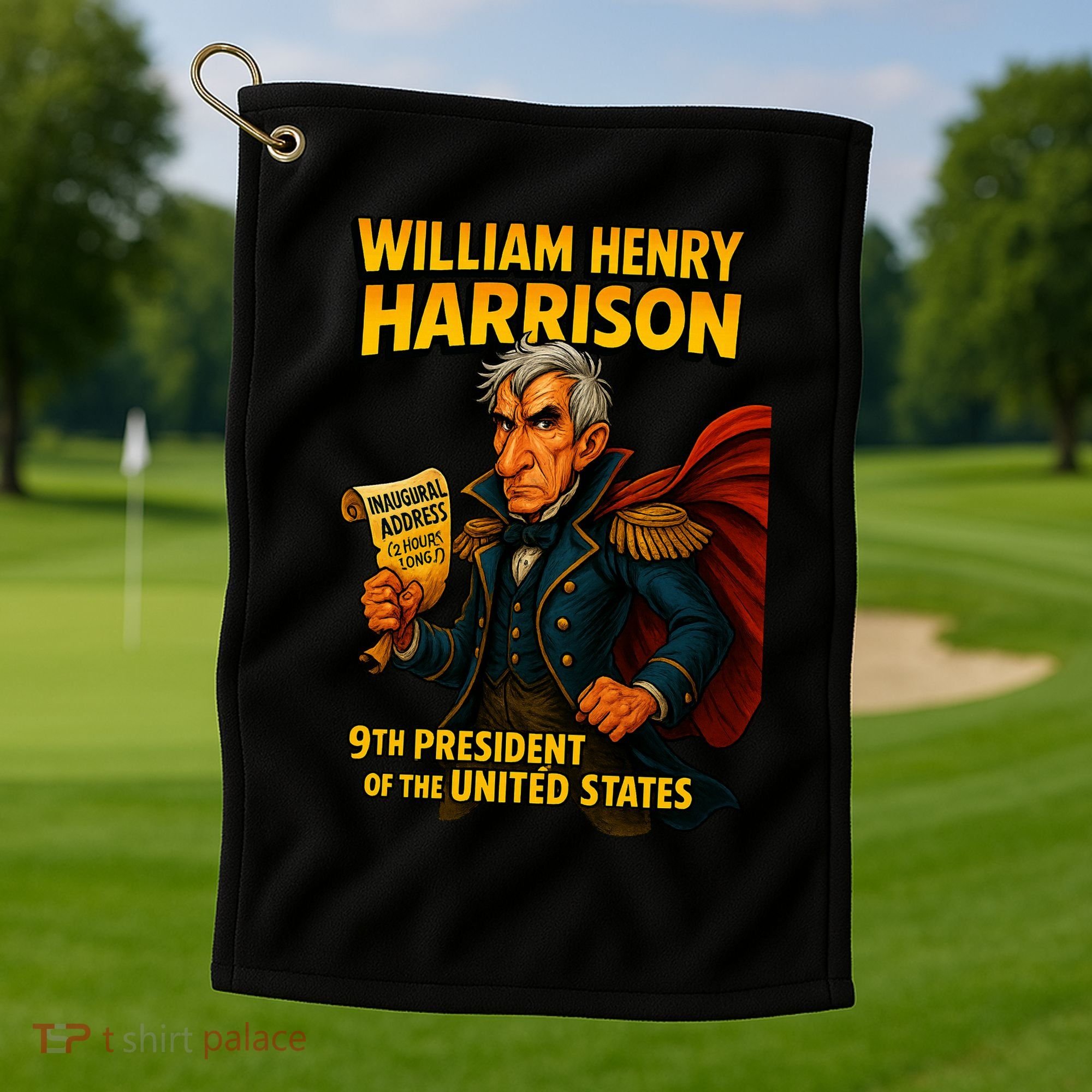 The Presidential Chronicles William Henry Harrison Golf Towel