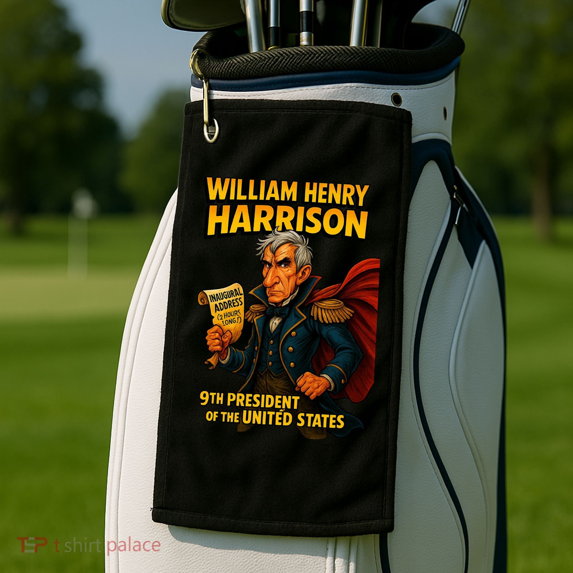 The Presidential Chronicles William Henry Harrison Golf Towel
