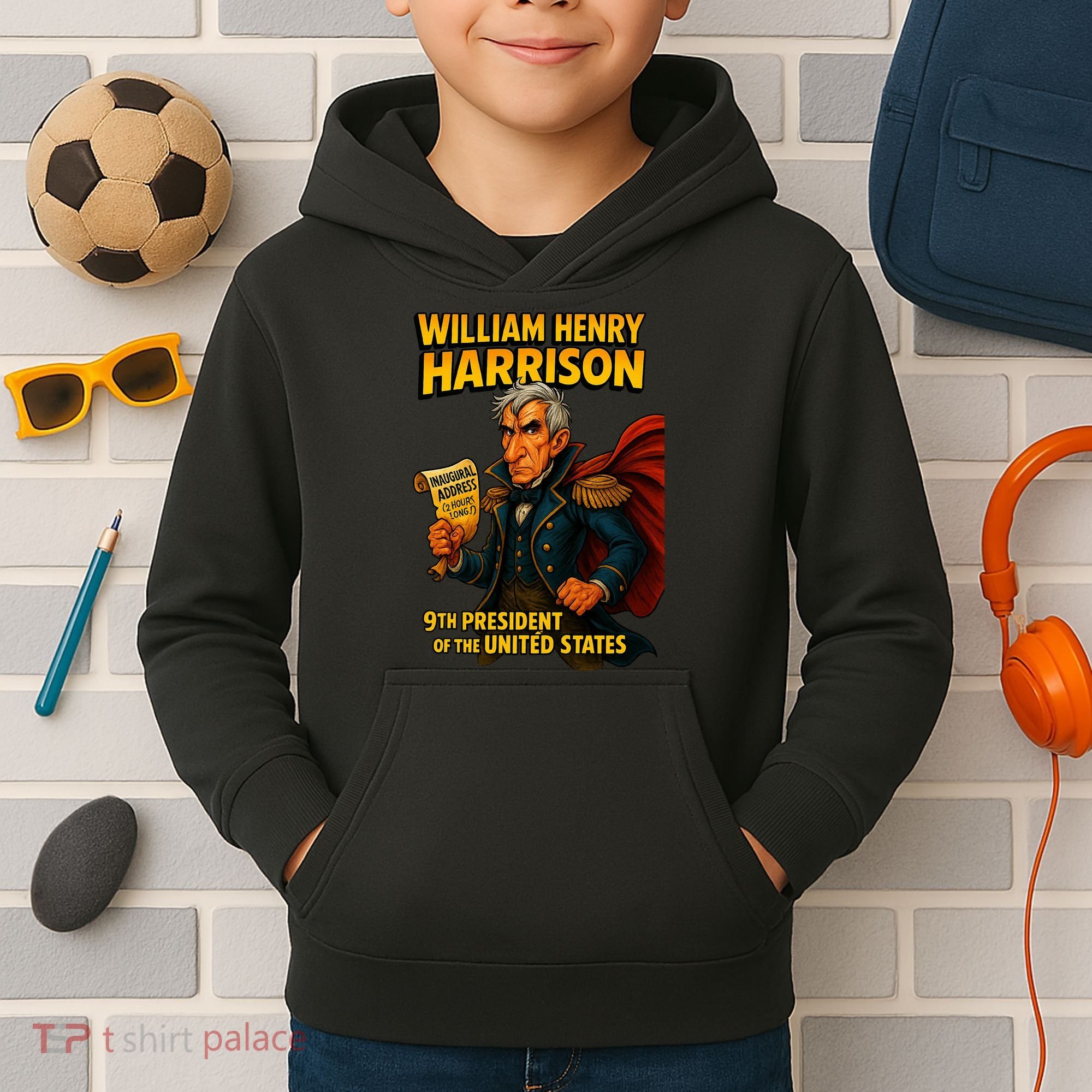 The Presidential Chronicles William Henry Harrison Kids Hoodie