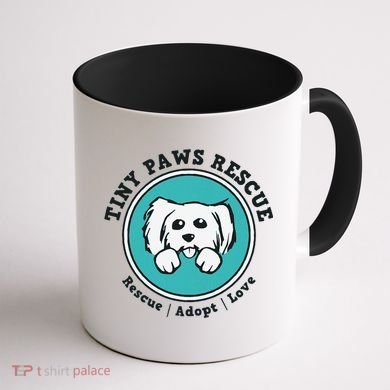 Tiny Paws Dog Logo Coffee Mug back