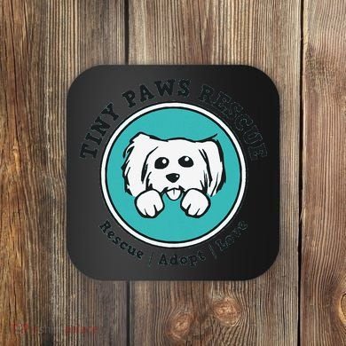 Tiny Paws Dog Logo Coaster