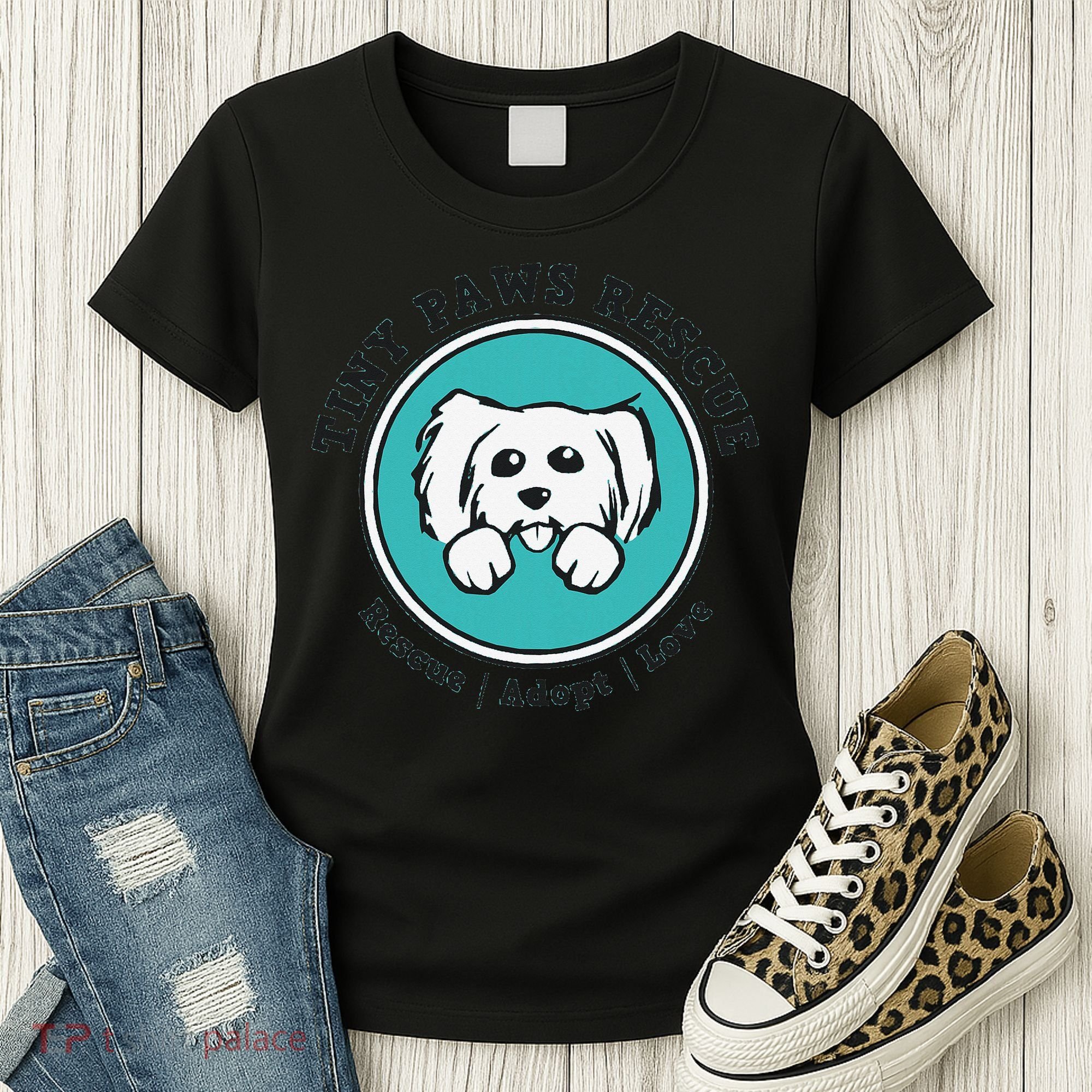 Tiny Paws Dog Logo Women's T-Shirt