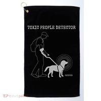 Toxic People Detector Funny Golf Towel thumb 0