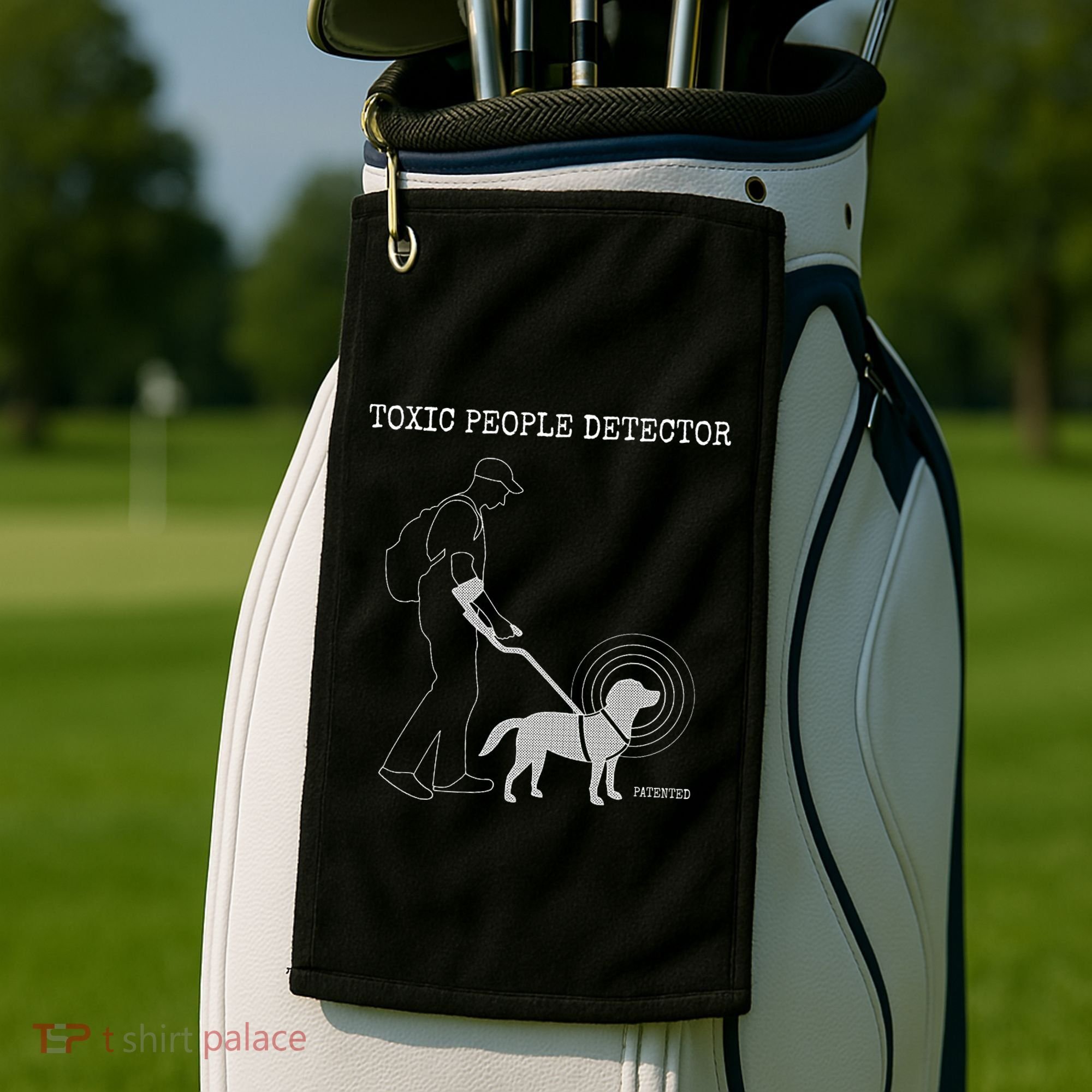 Toxic People Detector Funny Golf Towel