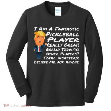Trump Pickleball Design Kids Long Sleeve Shirt