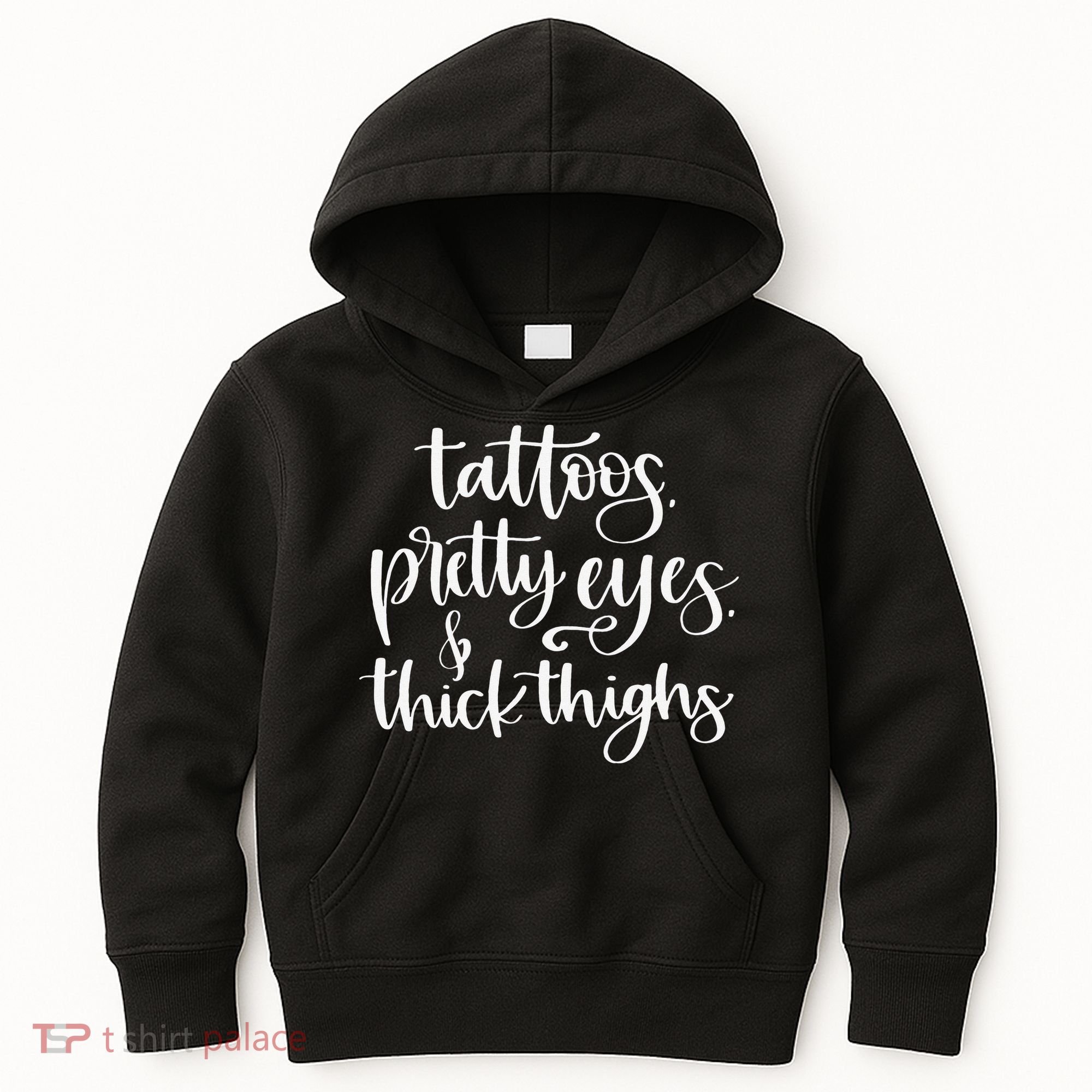 Tattoos Pretty Eyes Thick Thighs Kids Hoodie