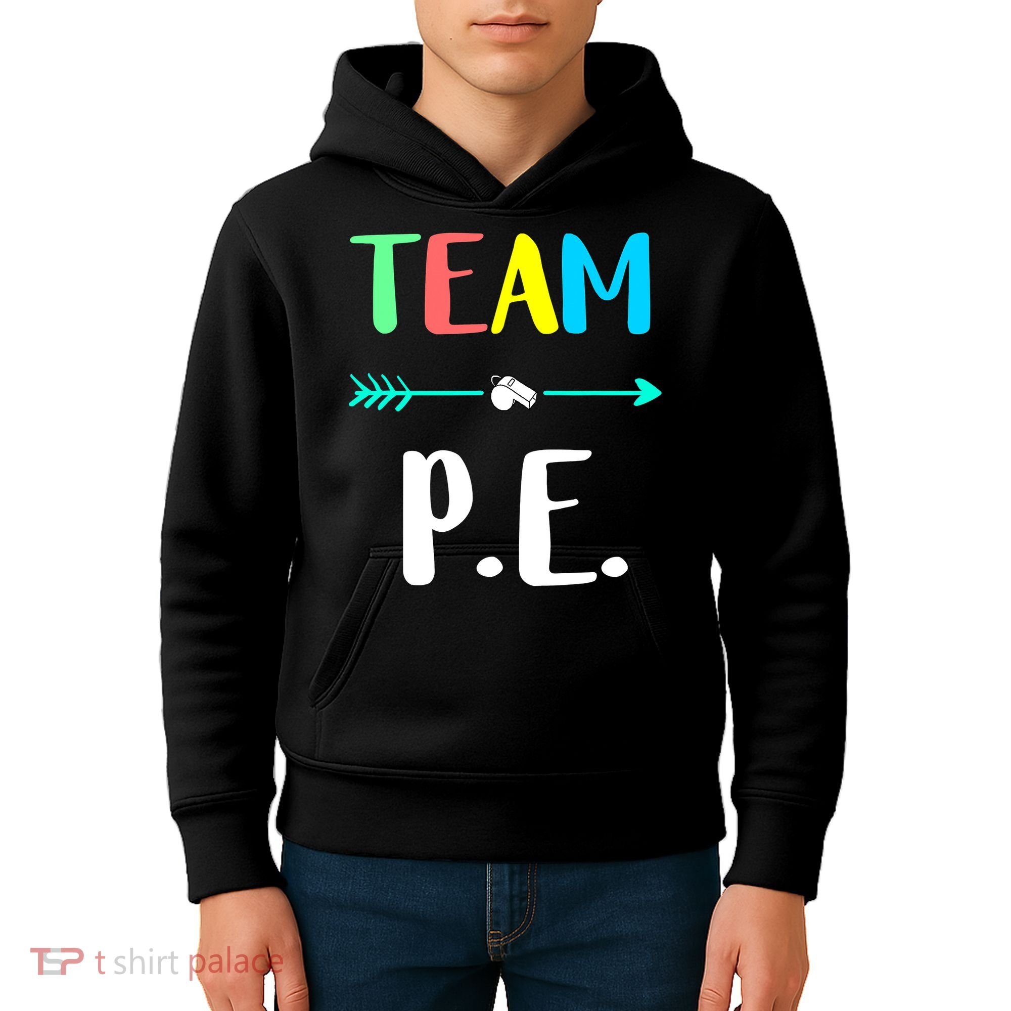 Team P E School Teacher PE Teacher Strong Physical Teacher Kids Hoodie