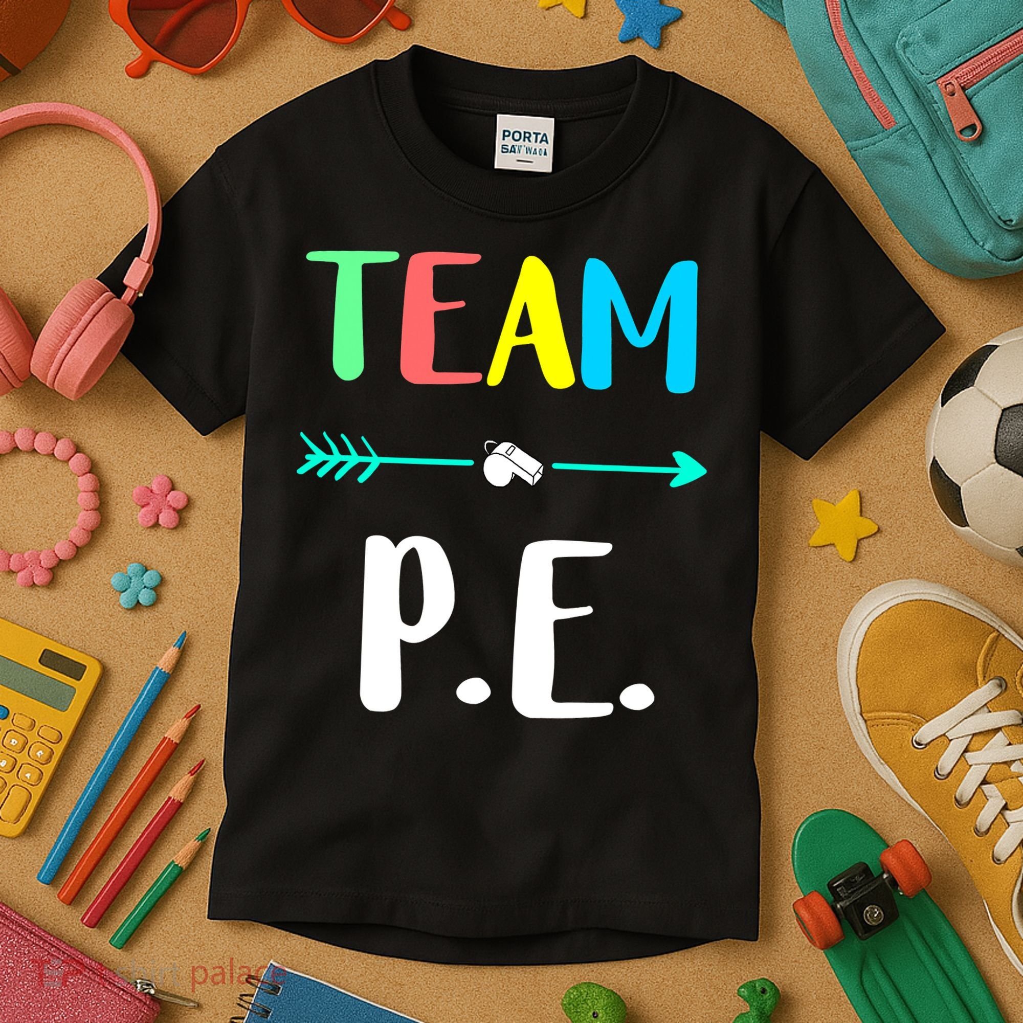 Team P E School Teacher PE Teacher Strong Physical Teacher Kids T-Shirt