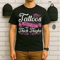 Tattoos Pretty Eyes And Thick Thighs T-Shirt thumb 6
