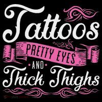 Tattoos Pretty Eyes And Thick Thighs Women's Hoodie thumb 2