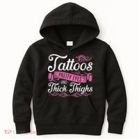 Tattoos Pretty Eyes And Thick Thighs Kids Hoodie thumb 0