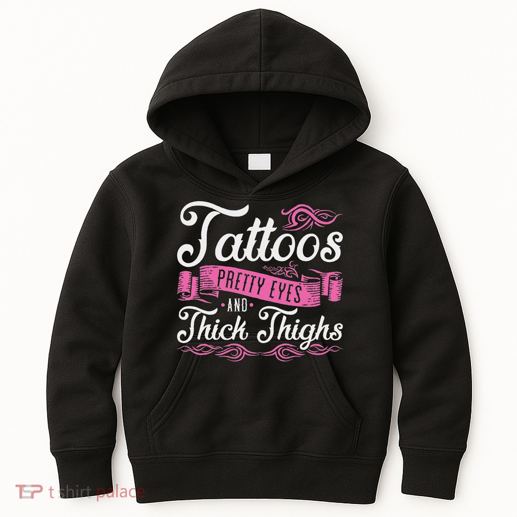 Tattoos Pretty Eyes And Thick Thighs Kids Hoodie