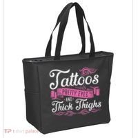 Tattoos Pretty Eyes And Thick Thighs Tote Bag thumb 2