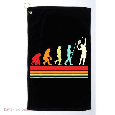 Tennis Player Evolution Retro Vintage Color Golf Towel