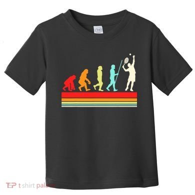 Tennis Player Evolution Retro Vintage Color Toddler T-Shirt
