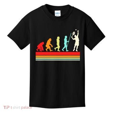 Tennis Player Evolution Retro Vintage Color Kids T-Shirt