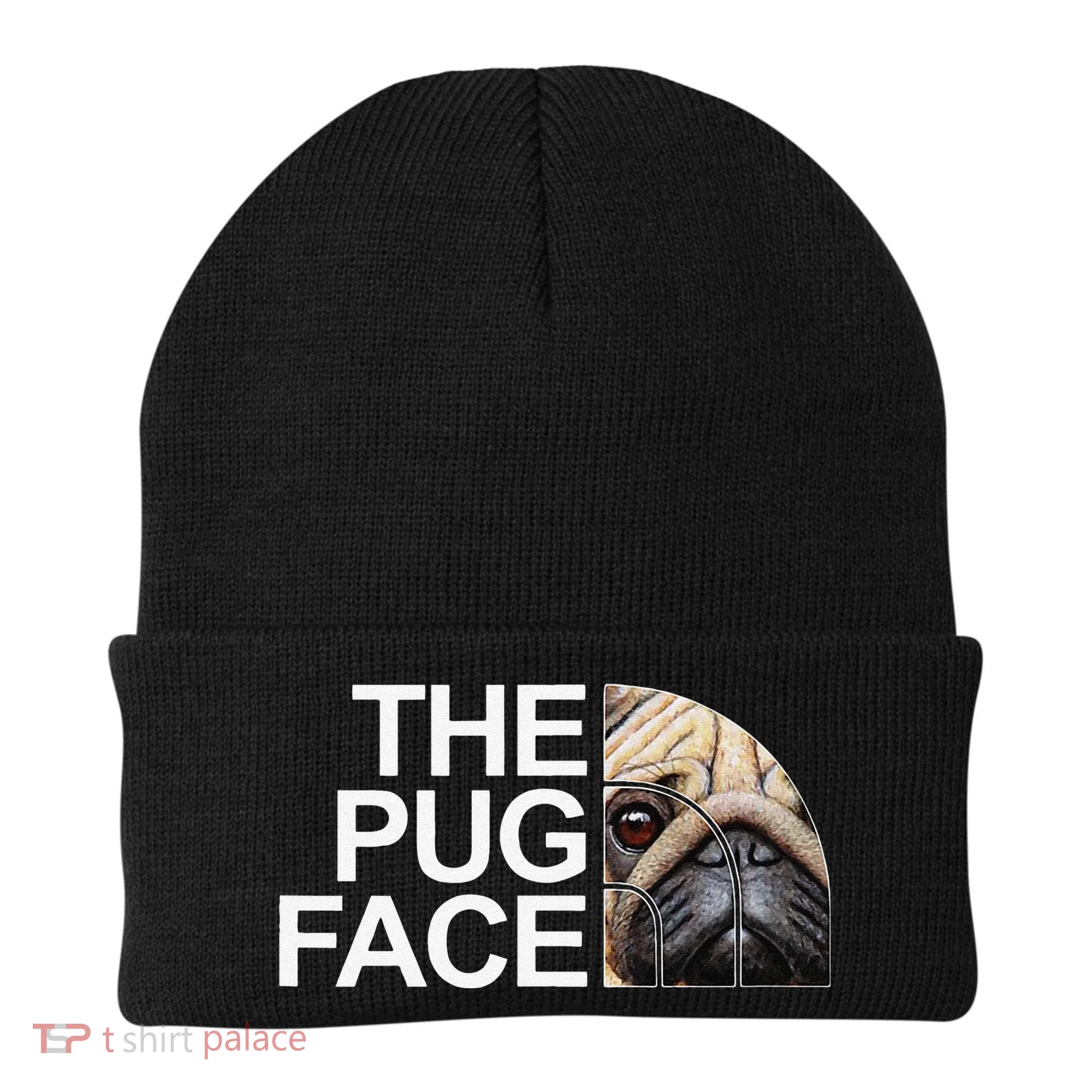 The Pug Face Dog Funny Pug Beanie
