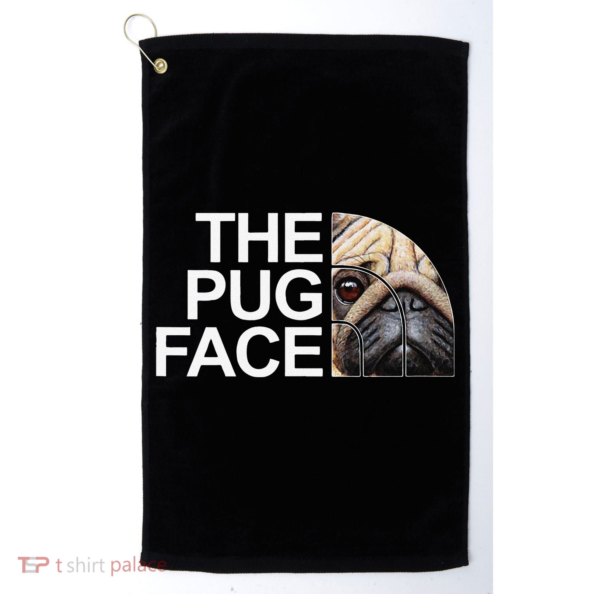 The Pug Face Dog Funny Pug Golf Towel