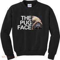 The Pug Face Dog Funny Pug Kids Sweatshirt thumb 0