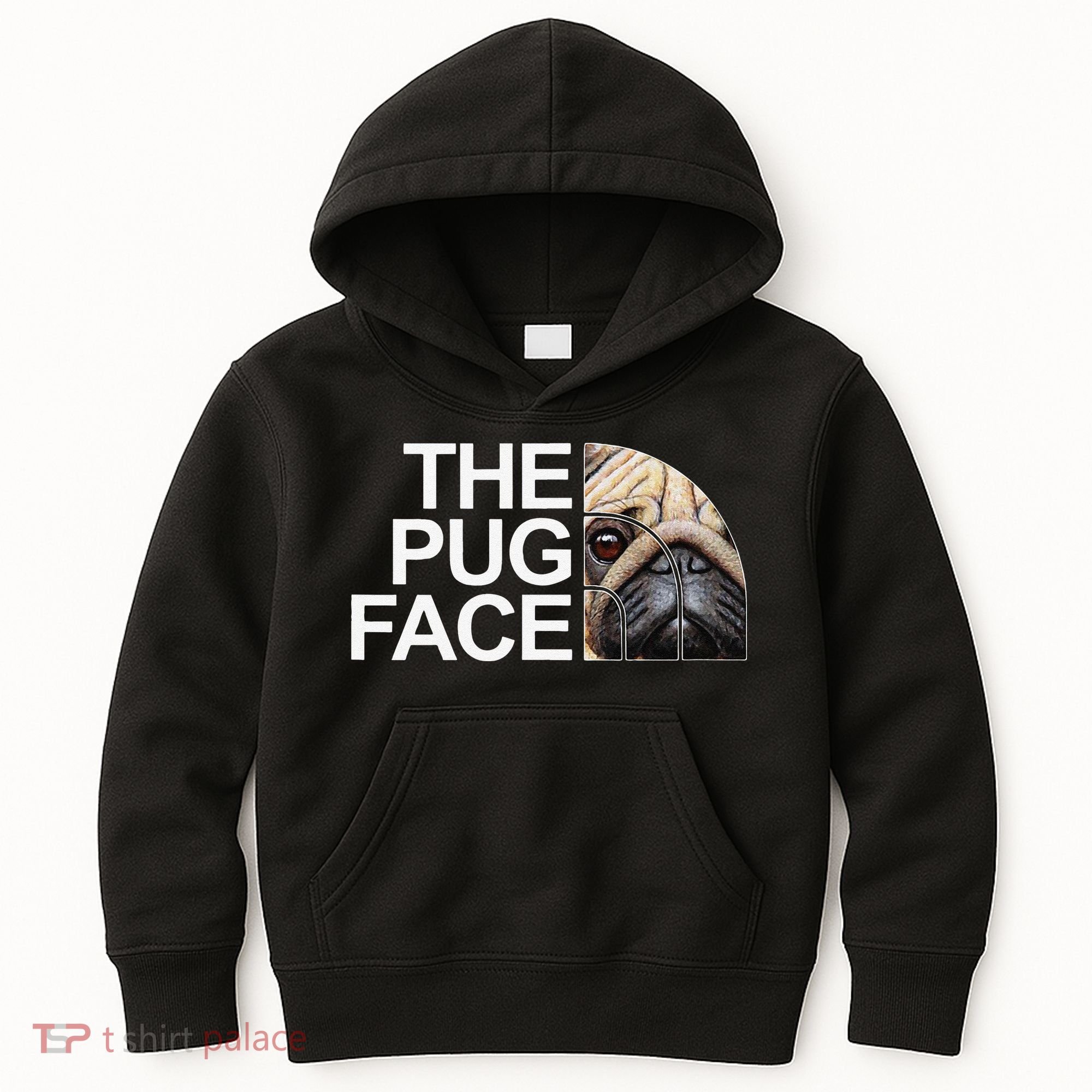 The Pug Face Dog Funny Pug Kids Hoodie