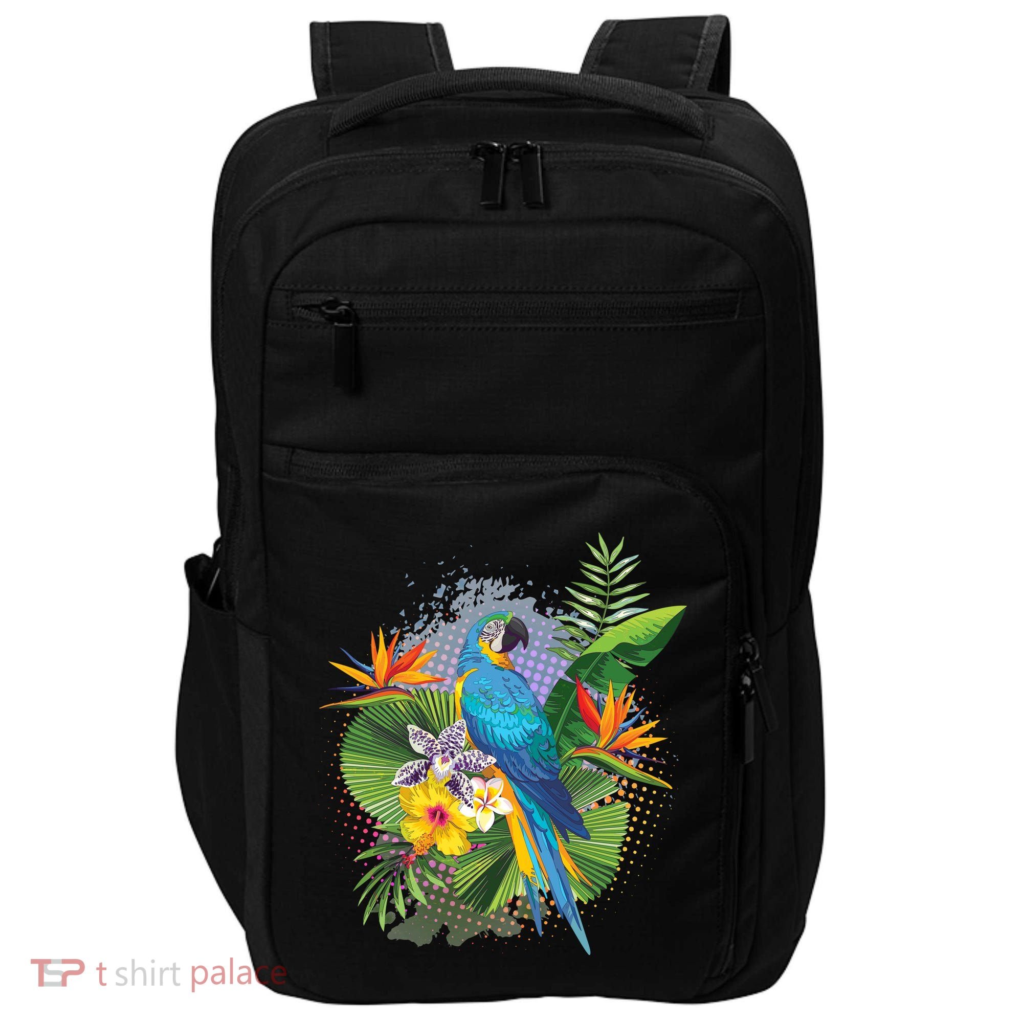 Tropical Paradise Flower Parrot Impact Tech Backpack