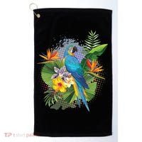 Tropical Paradise Flower Parrot Golf Towel thumb 0