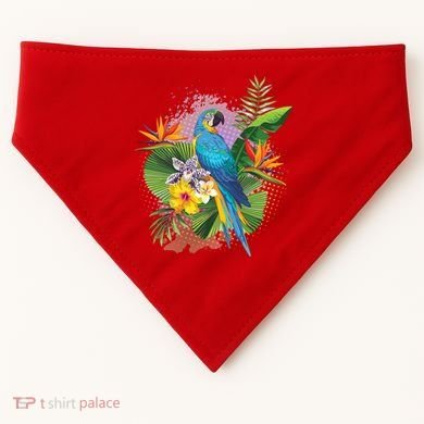Tropical Paradise Flower Parrot USA-Made Doggie Bandana