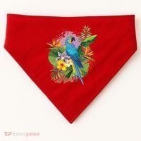 Tropical Paradise Flower Parrot USA-Made Doggie Bandana thumb 0