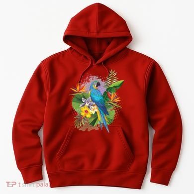 Tropical Paradise Flower Parrot Hoodie