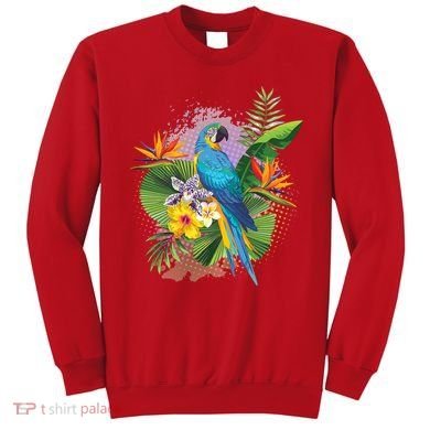 Tropical Paradise Flower Parrot Sweatshirt