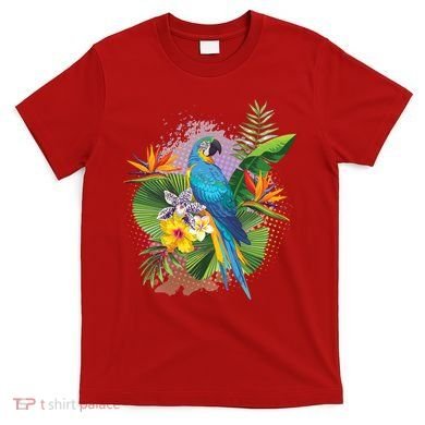 Tropical Paradise Flower Parrot T-Shirt