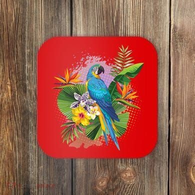 Tropical Paradise Flower Parrot Coaster