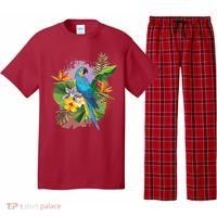 Tropical Paradise Flower Parrot Pajama Set thumb 0