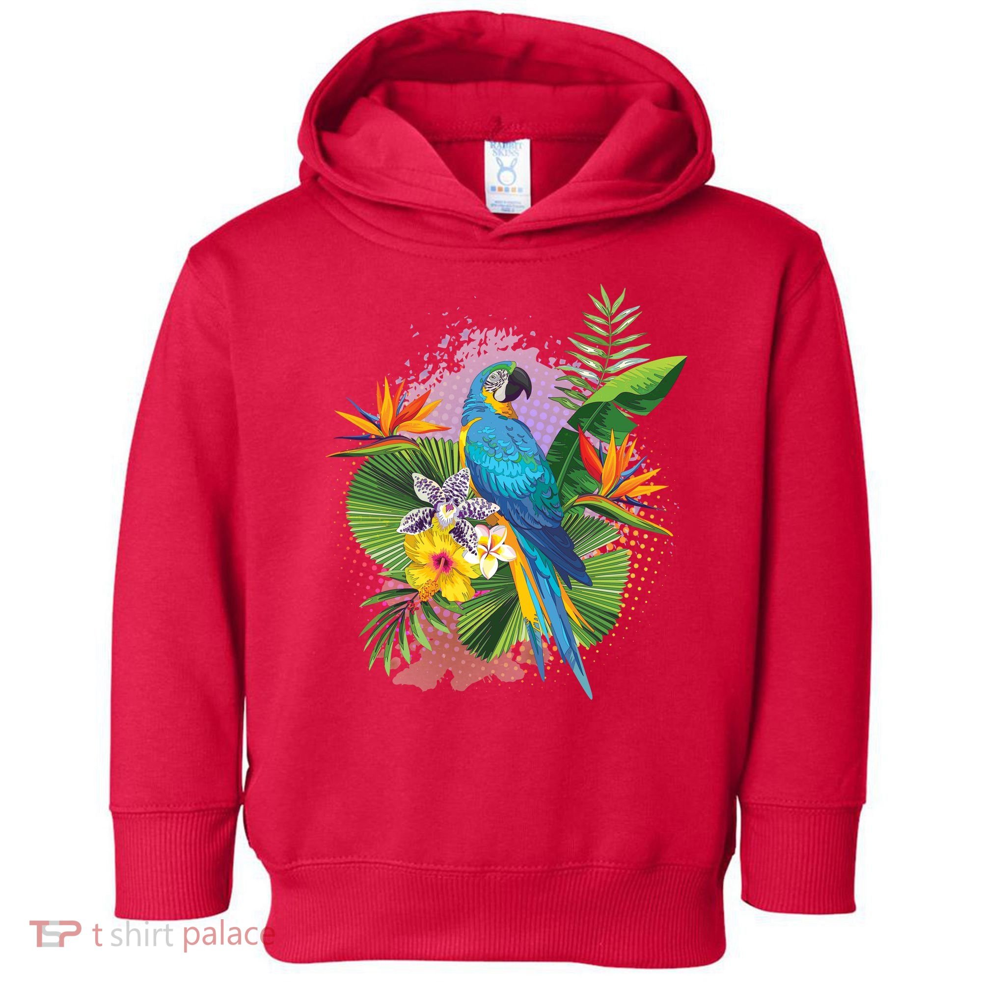 Tropical Paradise Flower Parrot Toddler Hoodie