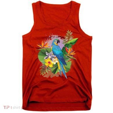 Tropical Paradise Flower Parrot Tank Top