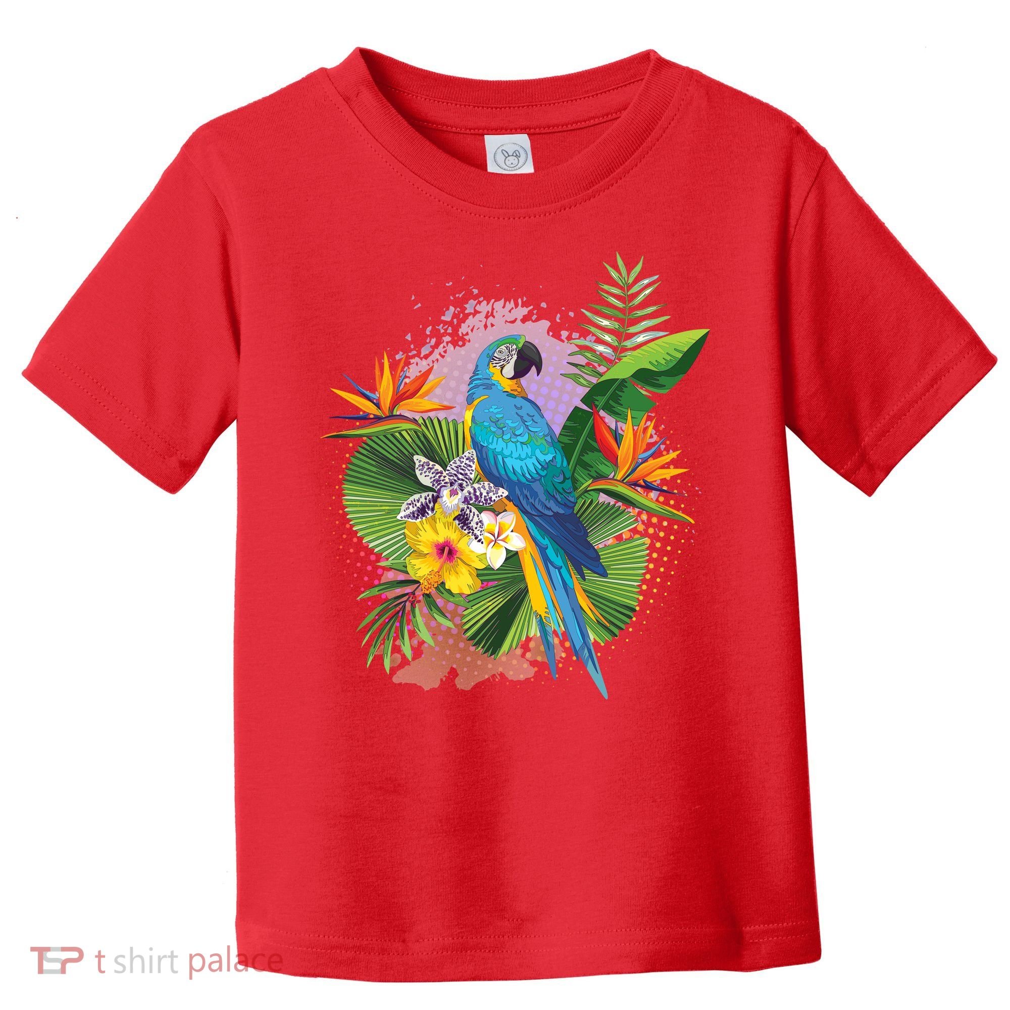 Tropical Paradise Flower Parrot Toddler T-Shirt