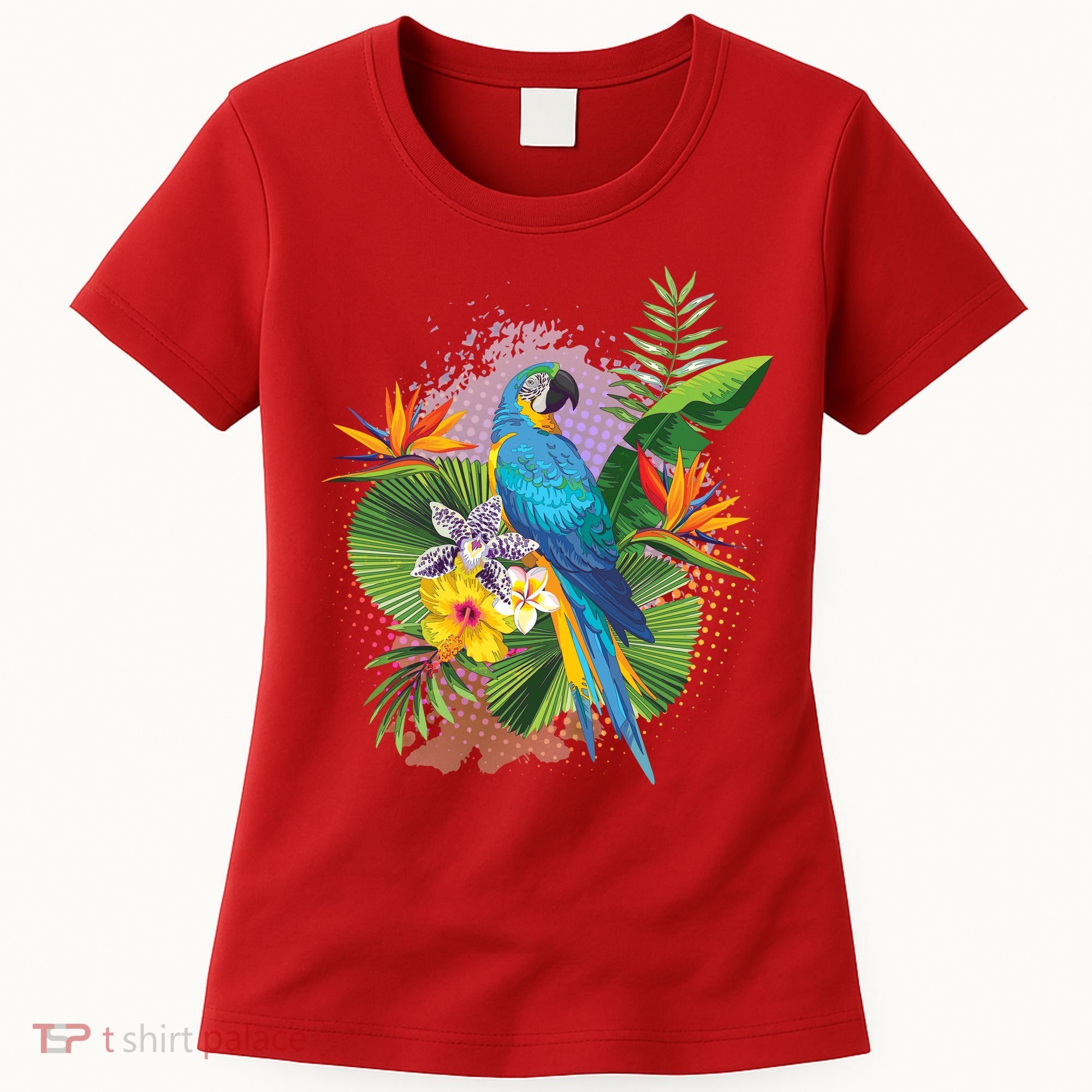 Tropical Paradise Flower Parrot Women's T-Shirt