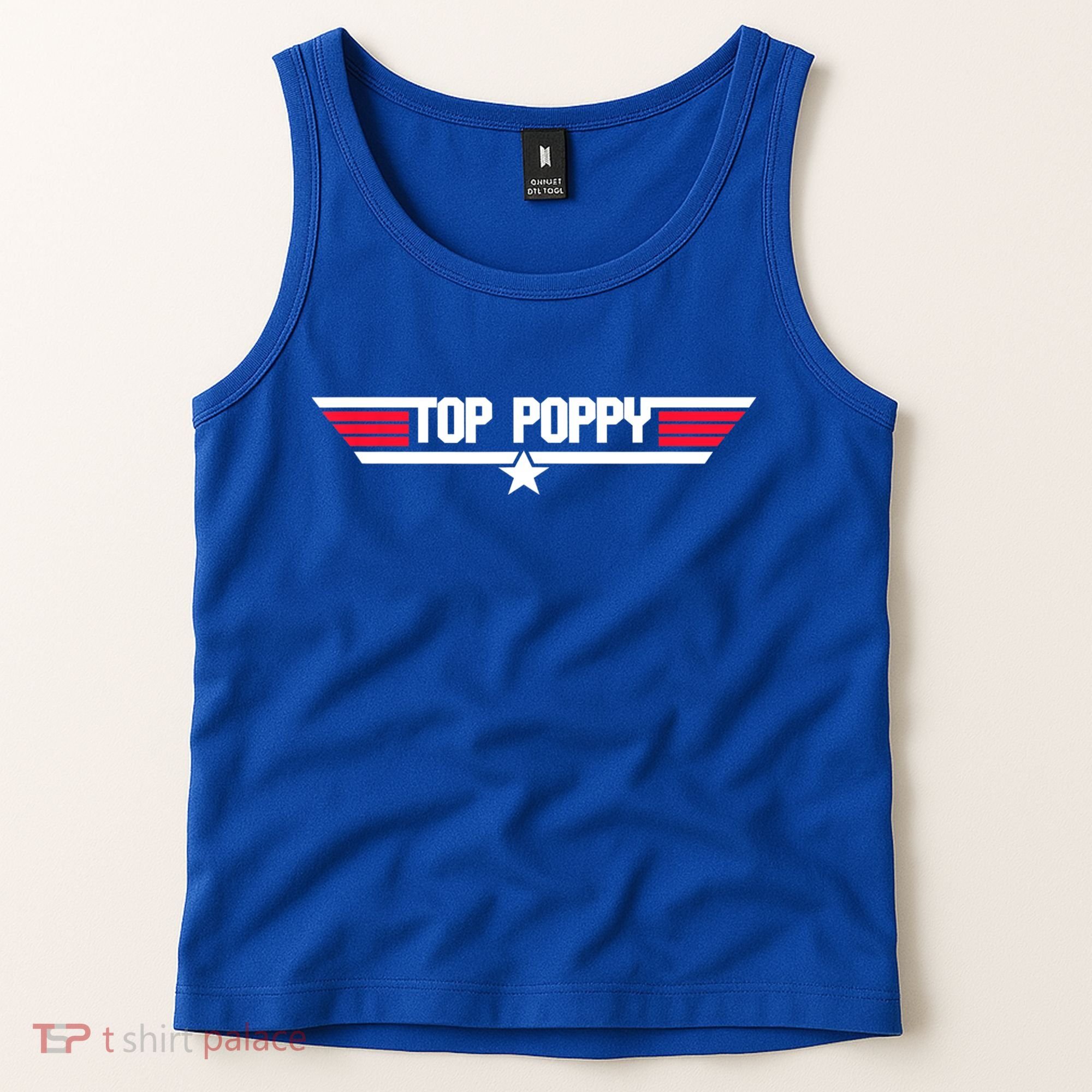 Top Poppy Funny Father Grandpa 80s Father's Day Gift Tank Top