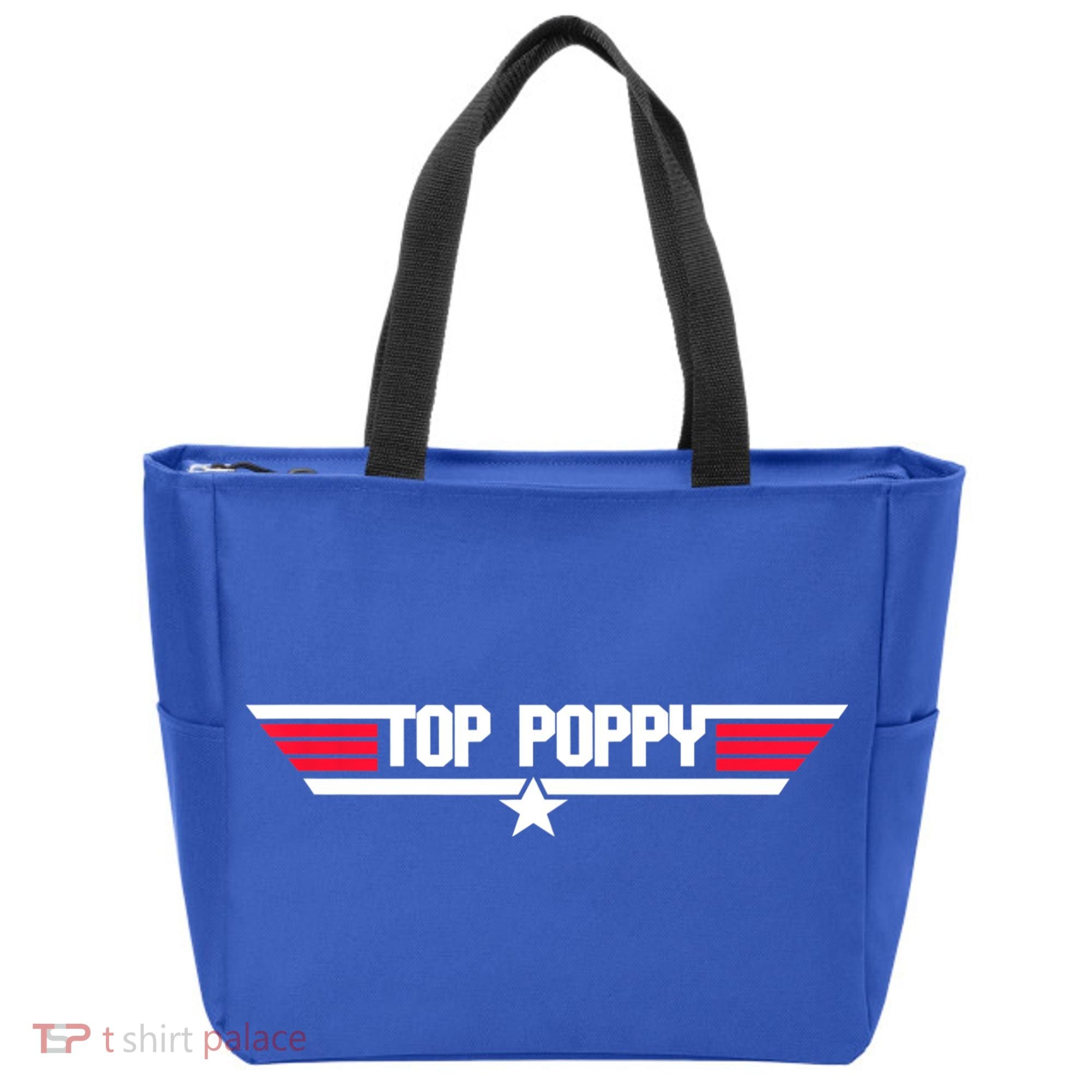 Top Poppy Funny Father Grandpa 80s Father's Day Gift Tote Bag