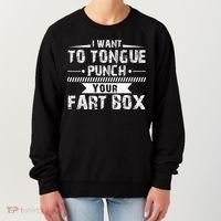 Tongue Punch Fart Box Funny Word Pun Humor Sarcasm Joke Gag Women's Sweatshirt thumb 0