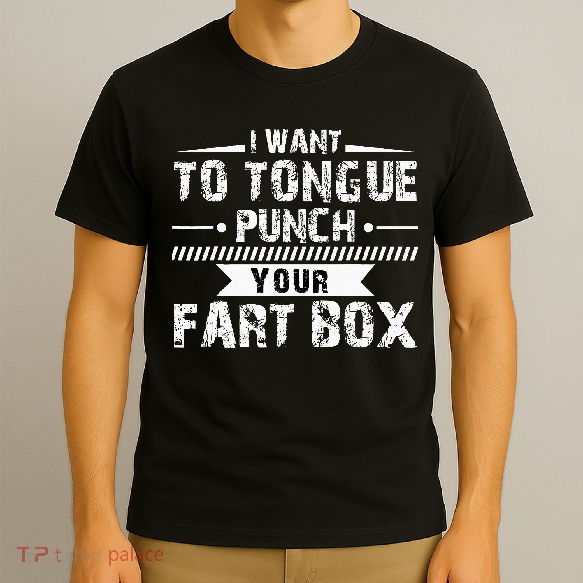 Tongue Punch Fart Box Funny Word Pun Humor Sarcasm Joke Gag T-Shirt