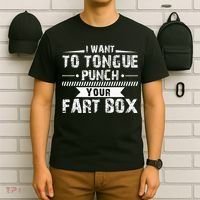 Tongue Punch Fart Box Funny Word Pun Humor Sarcasm Joke Gag T-Shirt thumb 6