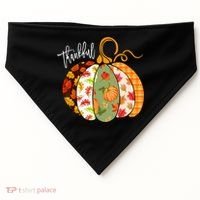 Thankful Pumpkin Fall Autumn Cute Halloween USA-Made Doggie Bandana thumb 0