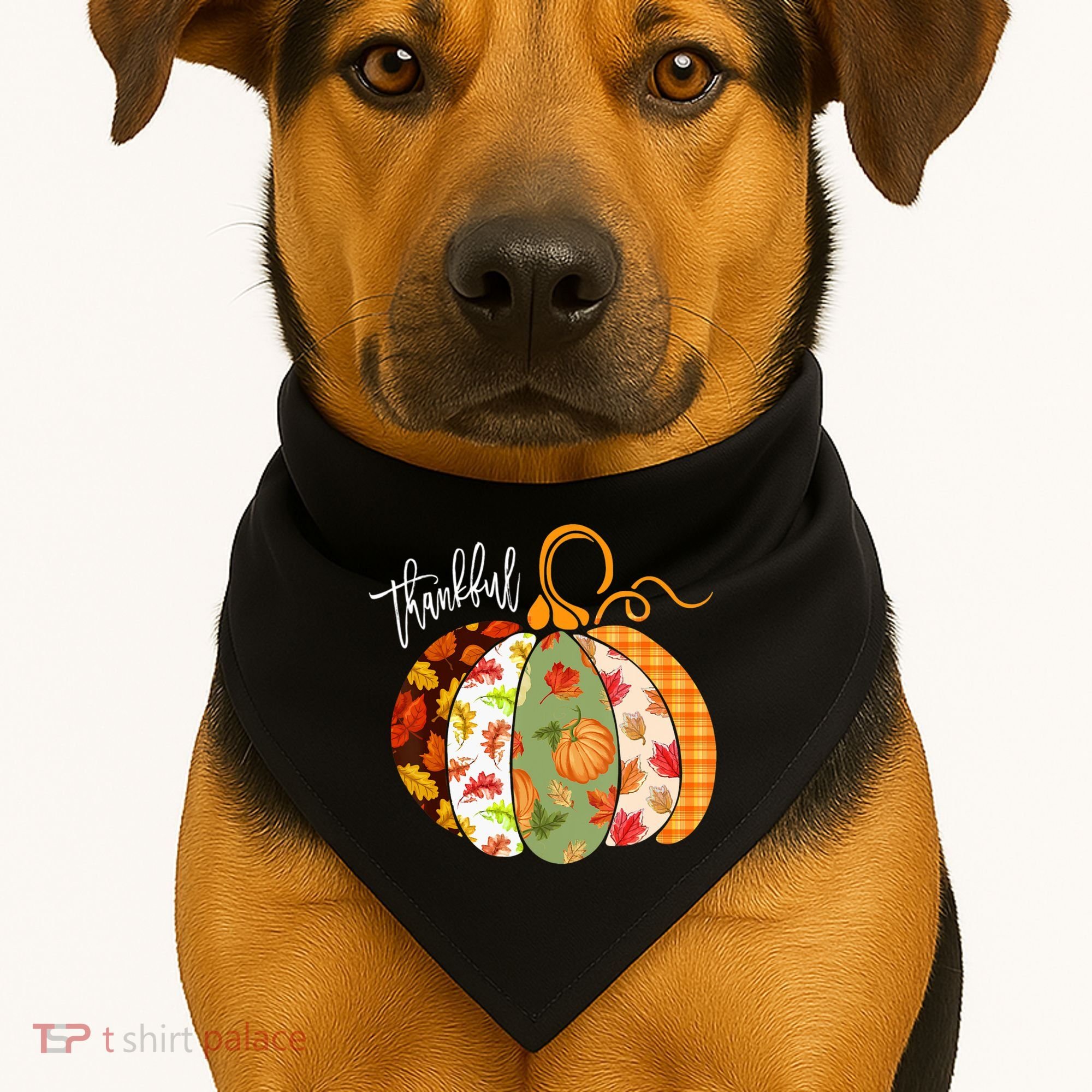 Thankful Pumpkin Fall Autumn Cute Halloween USA-Made Doggie Bandana