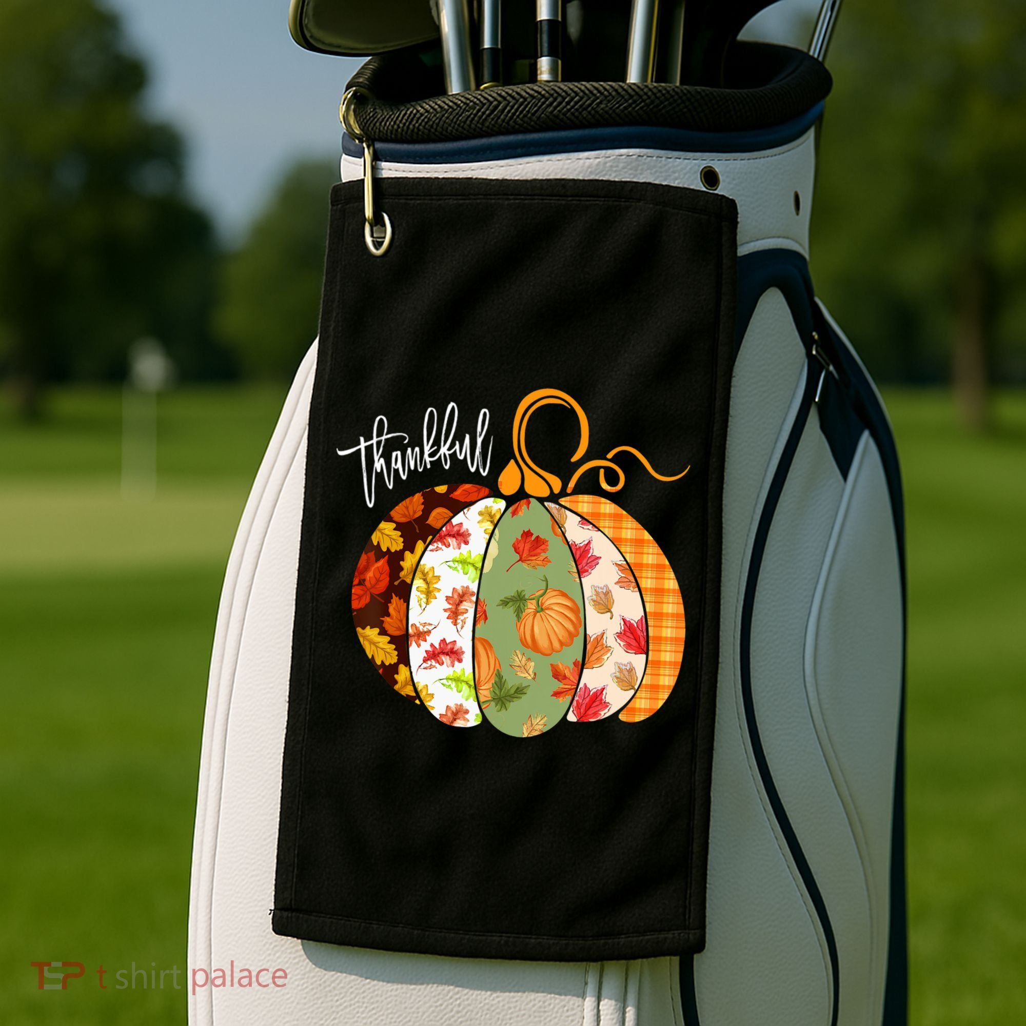 Thankful Pumpkin Fall Autumn Cute Halloween Golf Towel