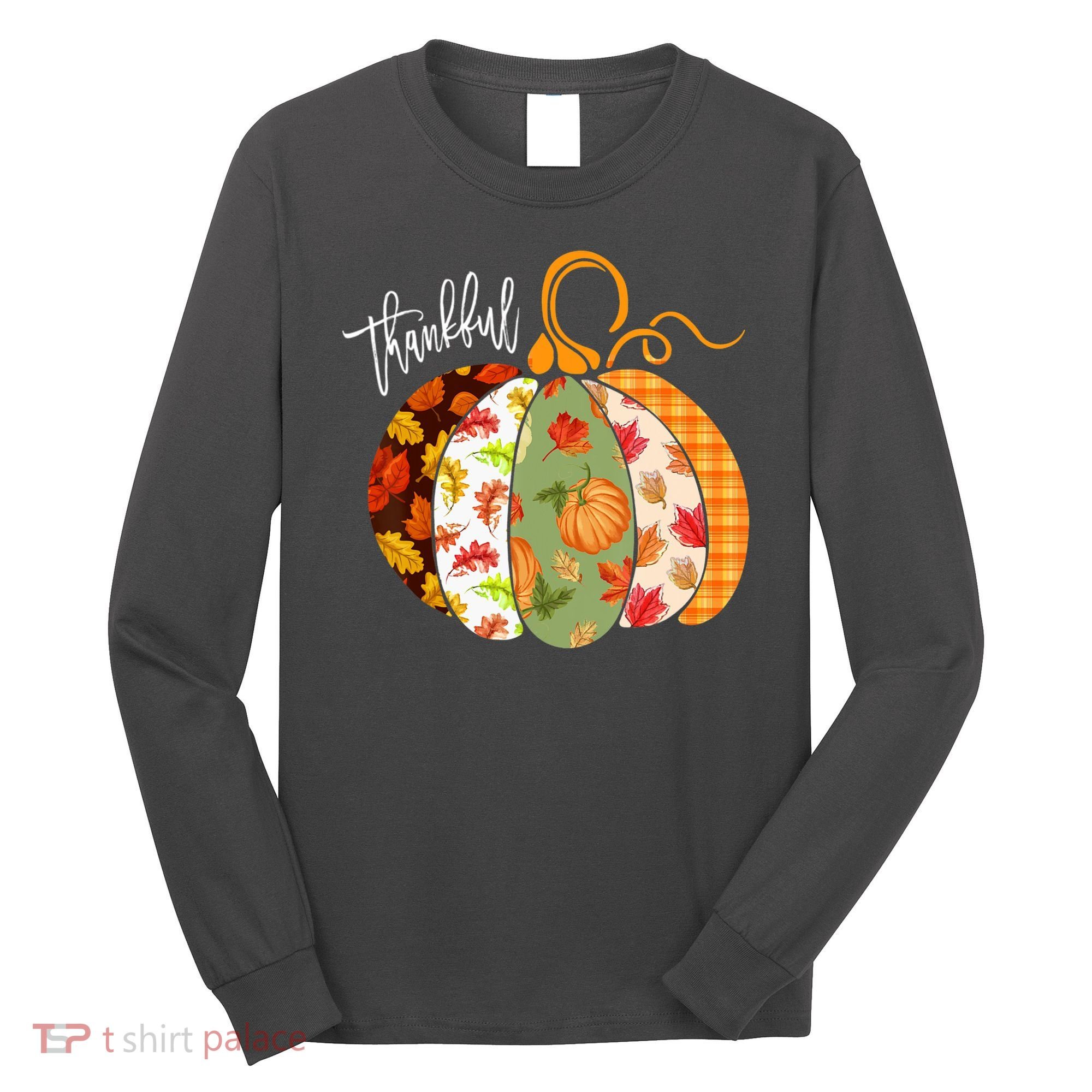 Thankful Pumpkin Fall Autumn Cute Halloween Long Sleeve Shirt