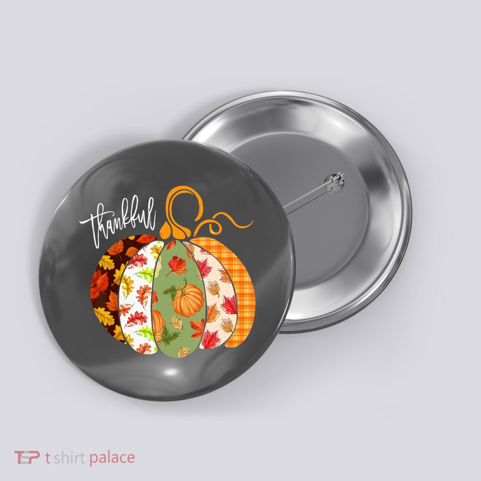 Thankful Pumpkin Fall Autumn Cute Halloween Button