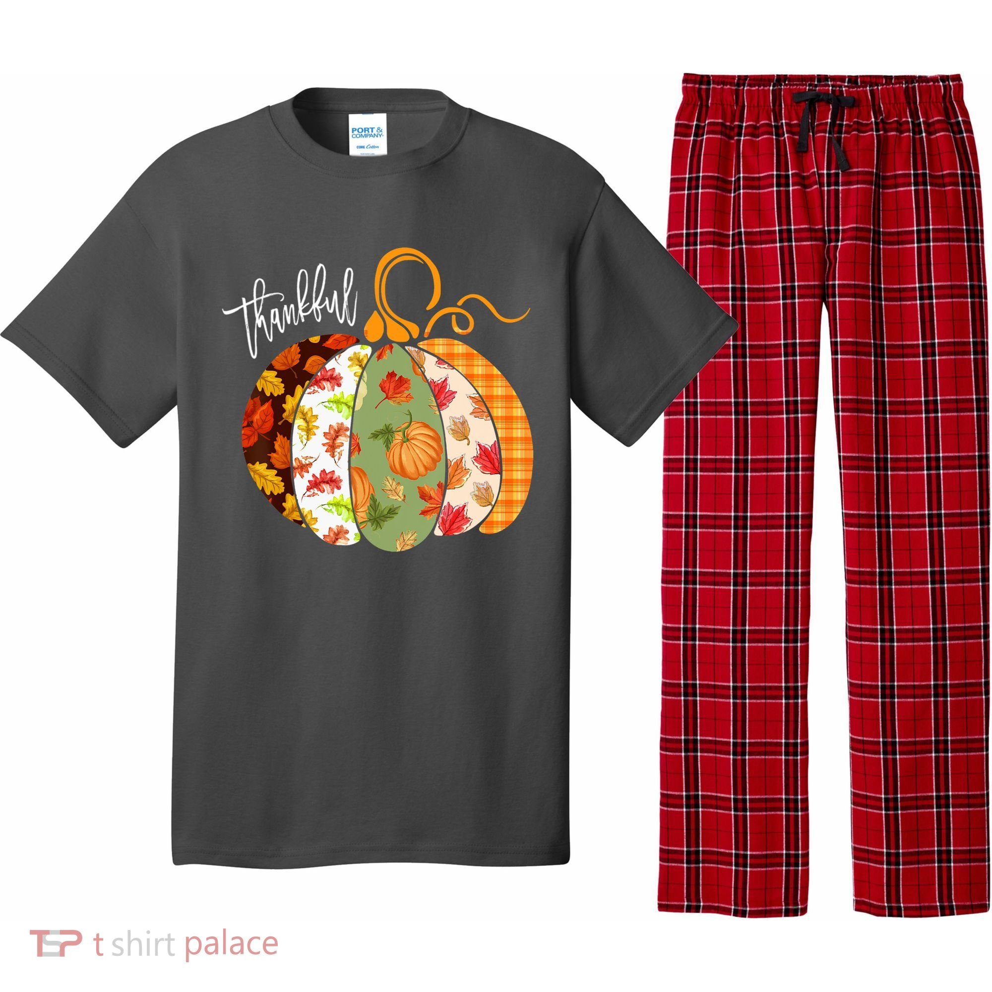 Thankful Pumpkin Fall Autumn Cute Halloween Pajama Set