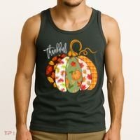 Thankful Pumpkin Fall Autumn Cute Halloween Tank Top thumb 3