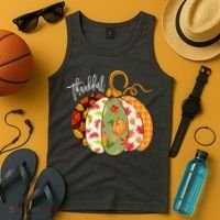 Thankful Pumpkin Fall Autumn Cute Halloween Tank Top thumb 4